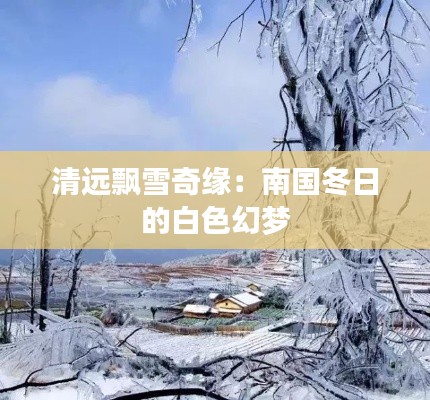 清远飘雪奇缘：南国冬日的白色幻梦