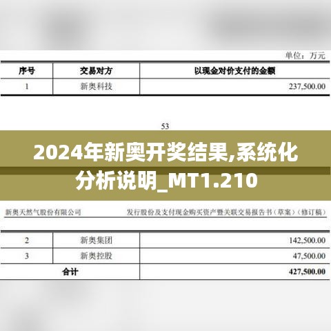 2024年新奥开奖结果,系统化分析说明_MT1.210