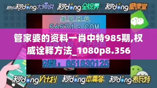 管家婆的资料一肖中特985期,权威诠释方法_1080p8.356