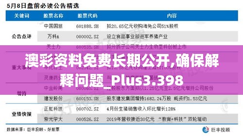 澳彩资料免费长期公开,确保解释问题_Plus3.398