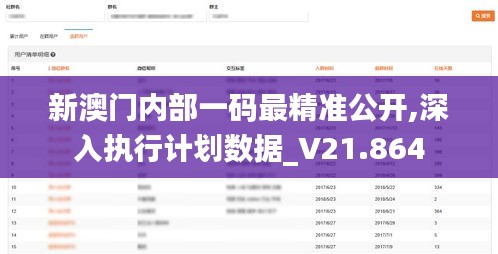 新澳门内部一码最精准公开,深入执行计划数据_V21.864