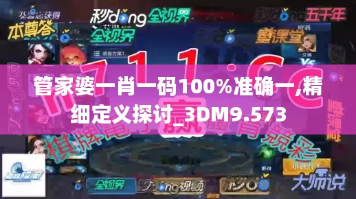 管家婆一肖一码100%准确一,精细定义探讨_3DM9.573