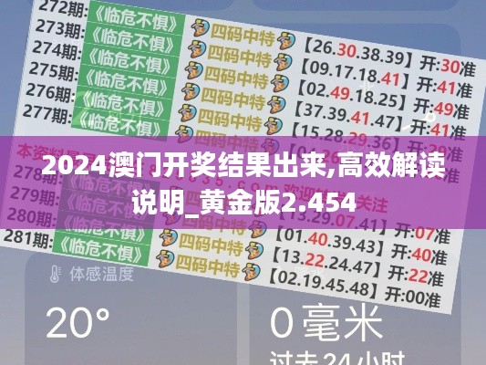 2024澳门开奖结果出来,高效解读说明_黄金版2.454