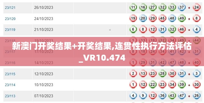 新澳门开奖结果+开奖结果,连贯性执行方法评估_VR10.474