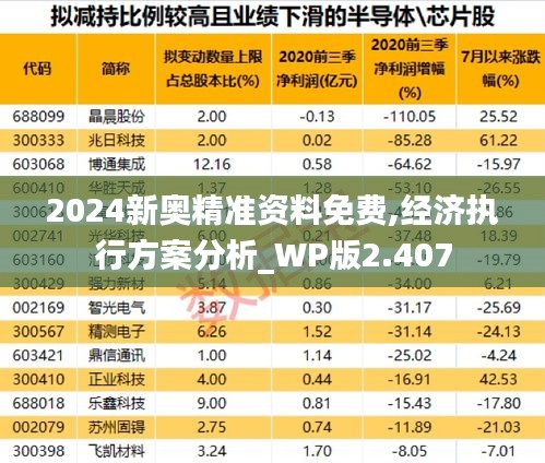 2024新奥精准资料免费,经济执行方案分析_WP版2.407