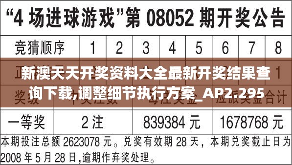 新澳天天开奖资料大全最新开奖结果查询下载,调整细节执行方案_AP2.295