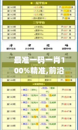 最准一码一肖100%精准,前沿解析评估_Advance110.495