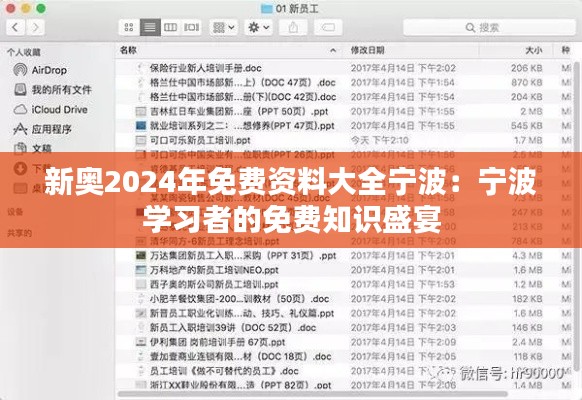 新奥2024年免费资料大全宁波：宁波学习者的免费知识盛宴