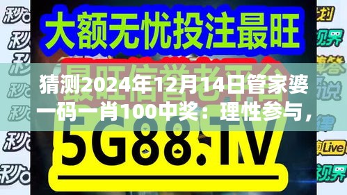 猜测2024年12月14日管家婆一码一肖100中奖：理性参与，乐观期待