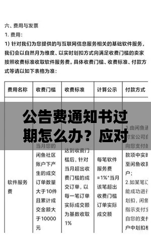 公告费通知书过期怎么办？应对策略详解