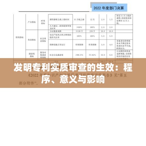 发明专利实质审查的生效：程序、意义与影响