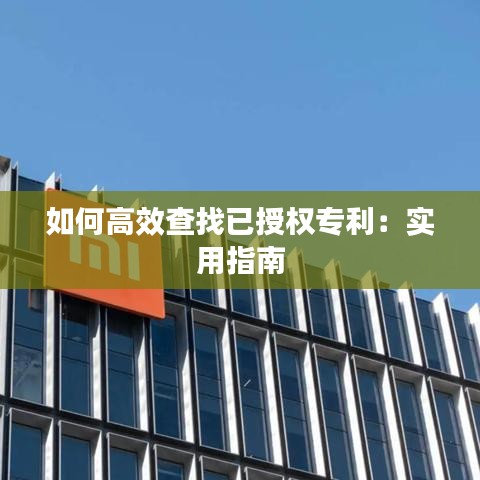 如何高效查找已授权专利：实用指南