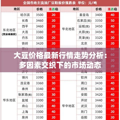 大豆价格最新行情走势分析：多因素交织下的市场动态