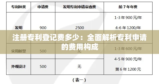 注册专利登记费多少：全面解析专利申请的费用构成