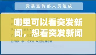 哪里可以看突发新闻，想看突发新闻 