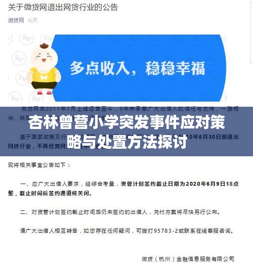 杏林曾营小学突发事件应对策略与处置方法探讨