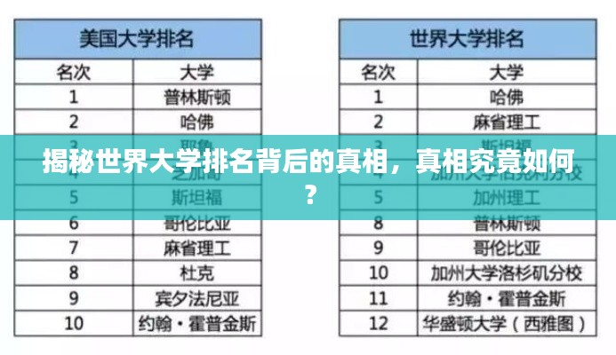 揭秘世界大学排名背后的真相，真相究竟如何？