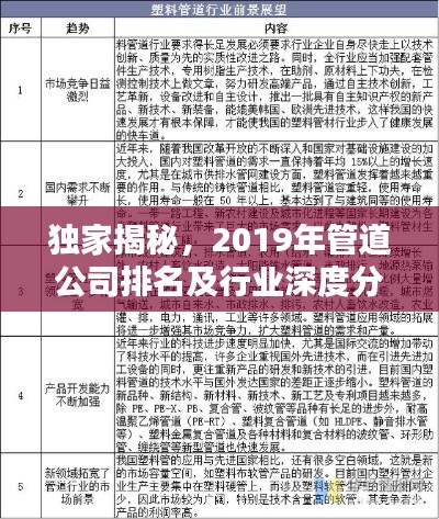 独家揭秘，2019年管道公司排名及行业深度分析