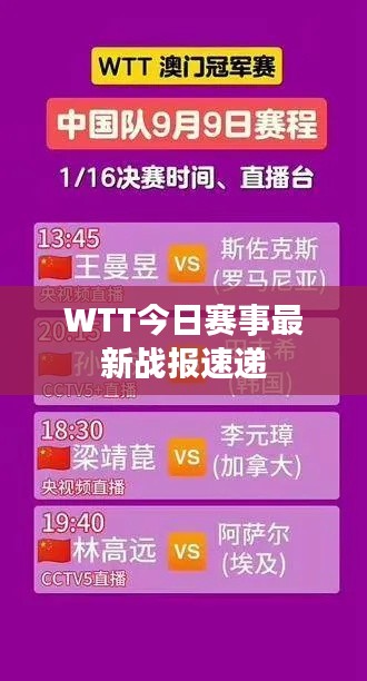 WTT今日赛事最新战报速递