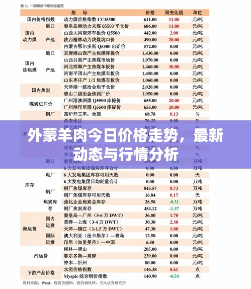 外蒙羊肉今日价格走势，最新动态与行情分析