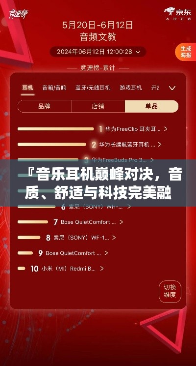 『音乐耳机巅峰对决，音质、舒适与科技完美融合，排名前十榜单大揭秘』