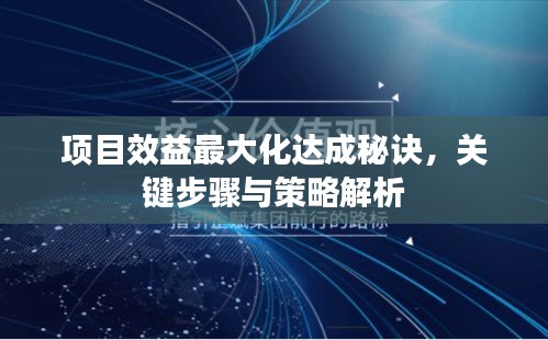 项目效益最大化达成秘诀，关键步骤与策略解析